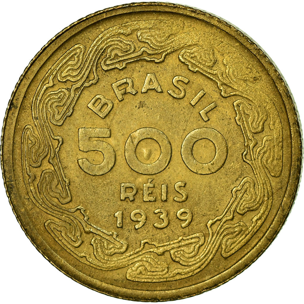 Coin, Brazil, 500 Reis, 1939, EF(40-45), Aluminum-Bronze, KM:549