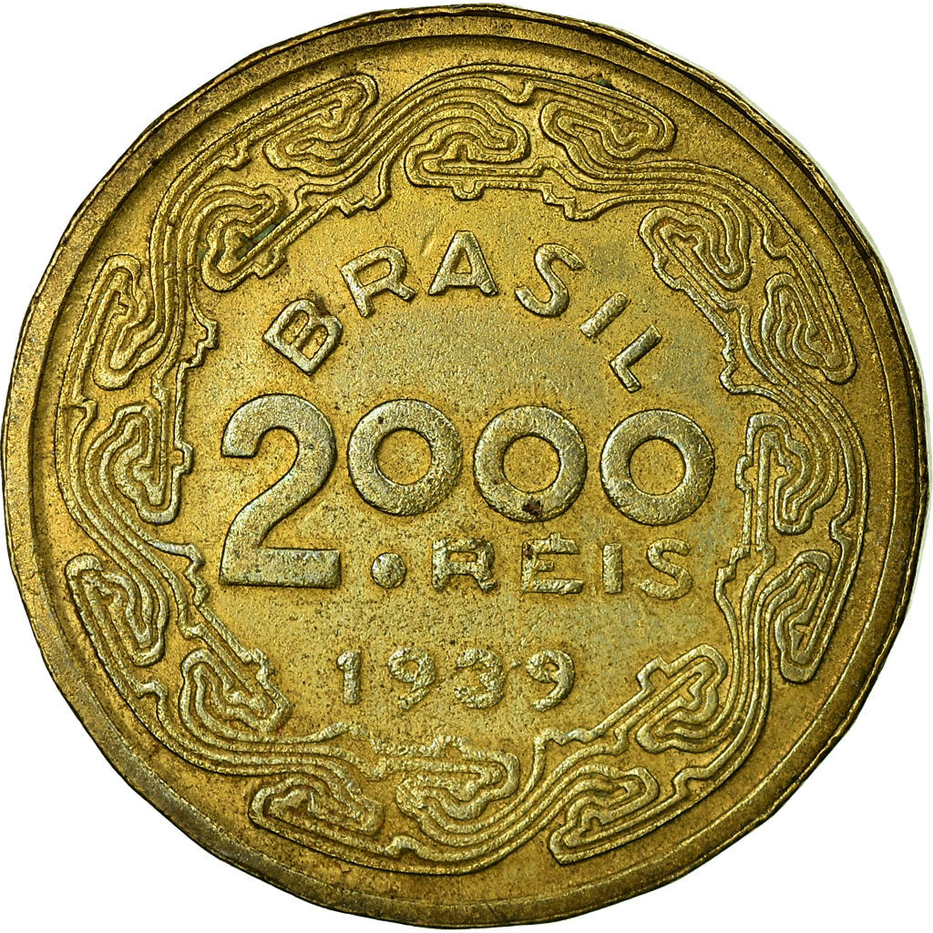 Coin, Brazil, 2000 Reis, 1939, EF(40-45), Aluminum-Bronze, KM:551