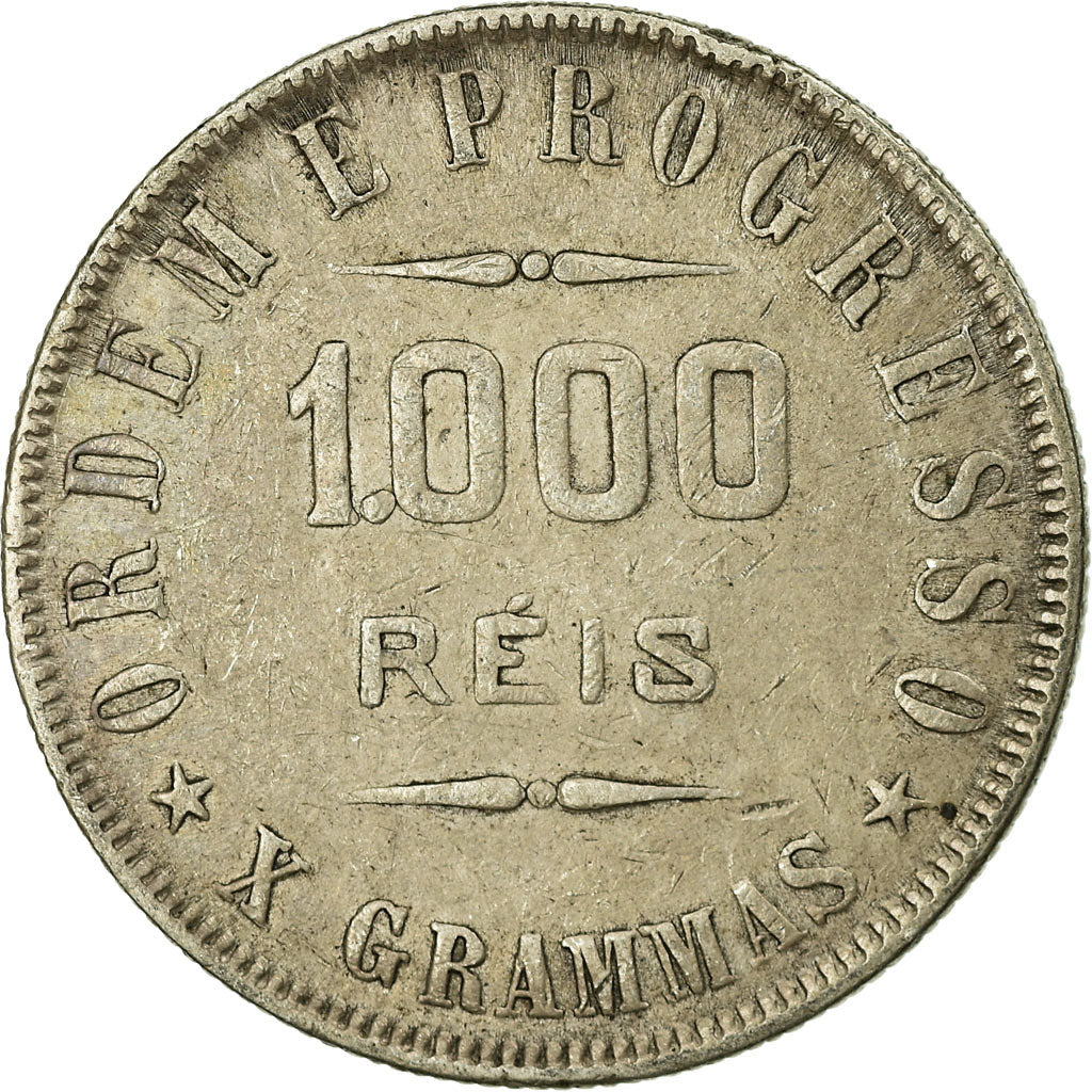 Moeda, Brasil, 1000 Reis, 1910, VF(30-35), Prata, KM:507