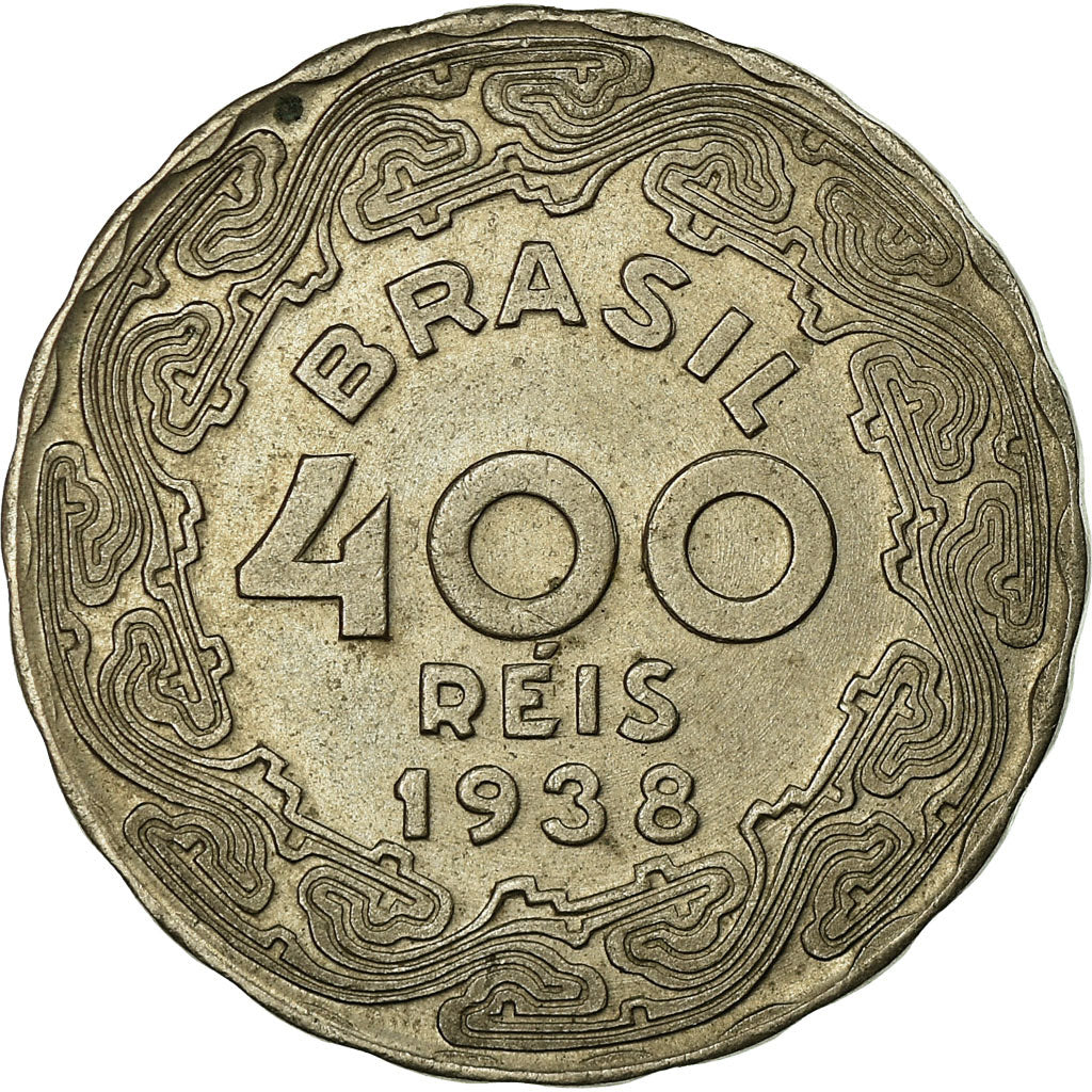 Coin, Brazil, 400 Reis, 1938, EF(40-45), Copper-nickel, KM:547