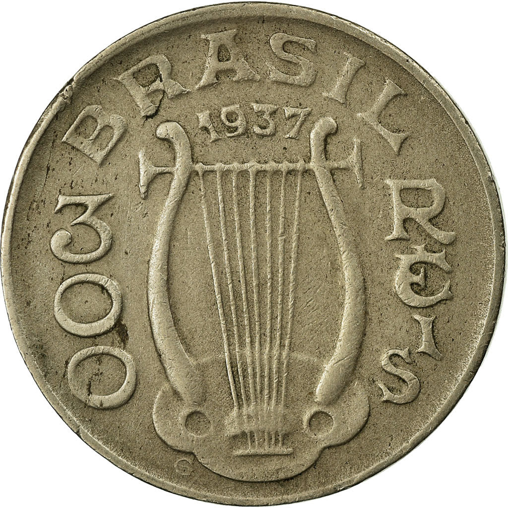 Münze, Brasilien, 300 Reis, 1937, S+, Copper-nickel, KM:538
