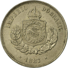 Coin, Brazil, Pedro II, 50 Reis, 1887, EF(40-45), Copper-nickel, KM:482