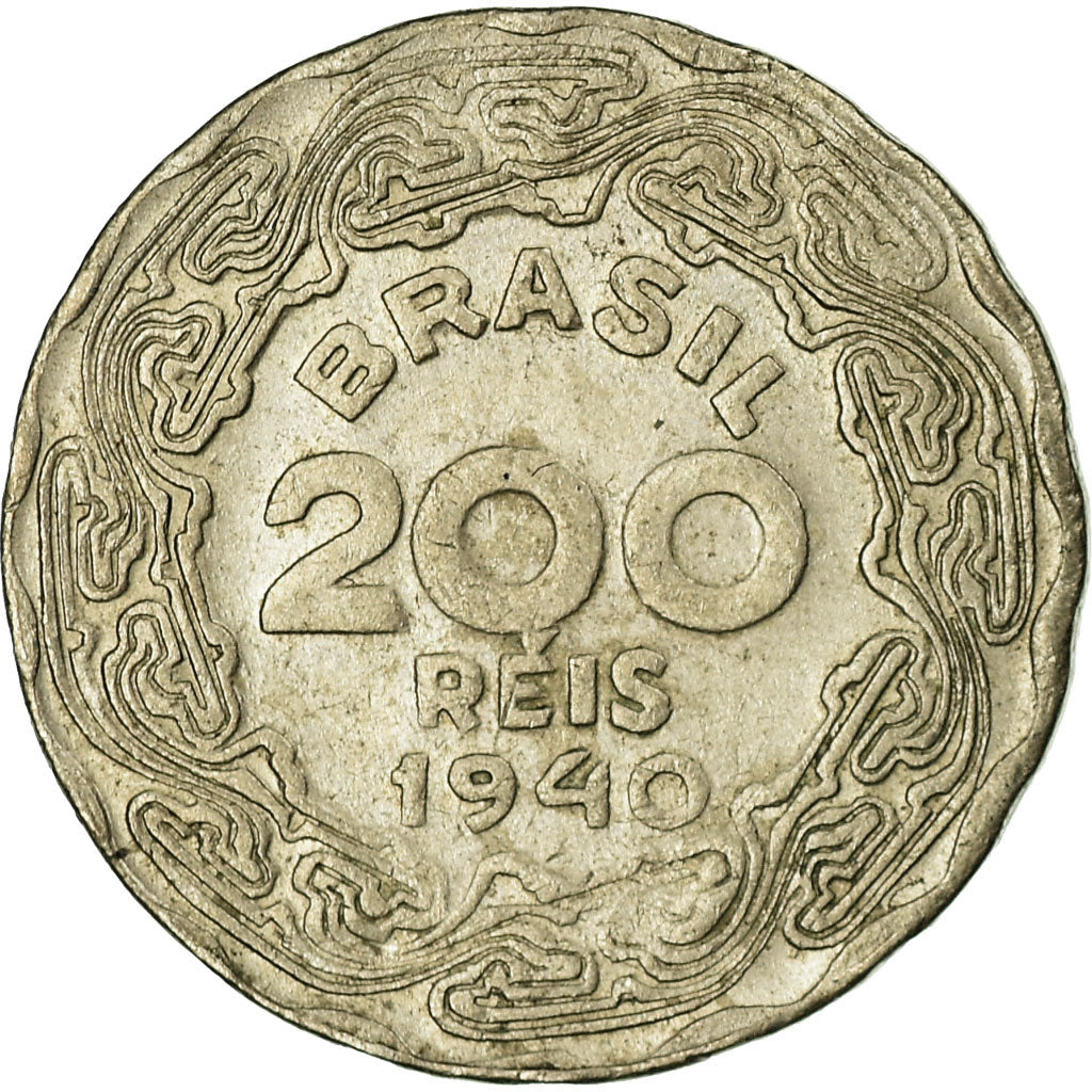 Coin, Brazil, 200 Reis, 1940, EF(40-45), Copper-nickel, KM:545