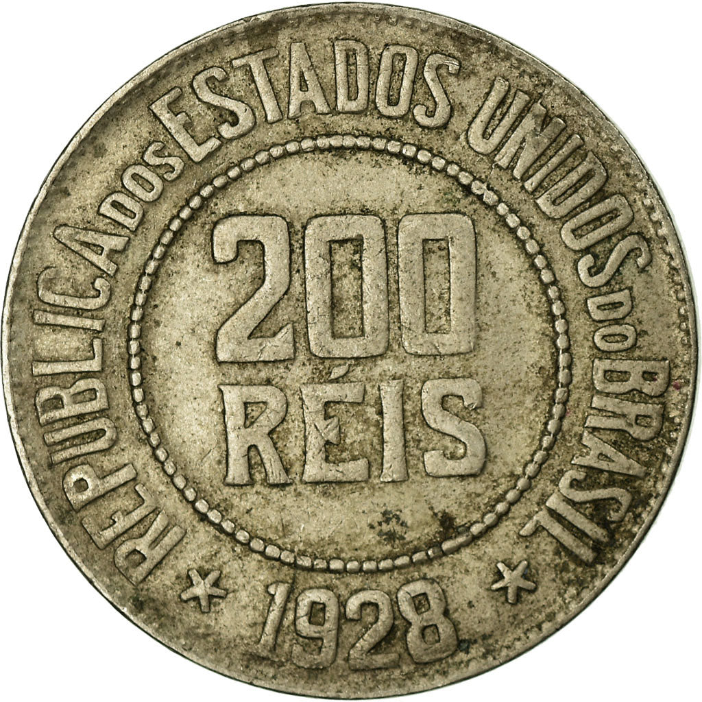 Coin, Brazil, 200 Reis, 1928, VF(30-35), Copper-nickel, KM:519