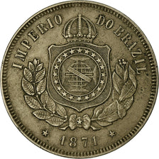 Monnaie, Brésil, Pedro II, 200 Reis, 1871, TTB, Copper-nickel, KM:478