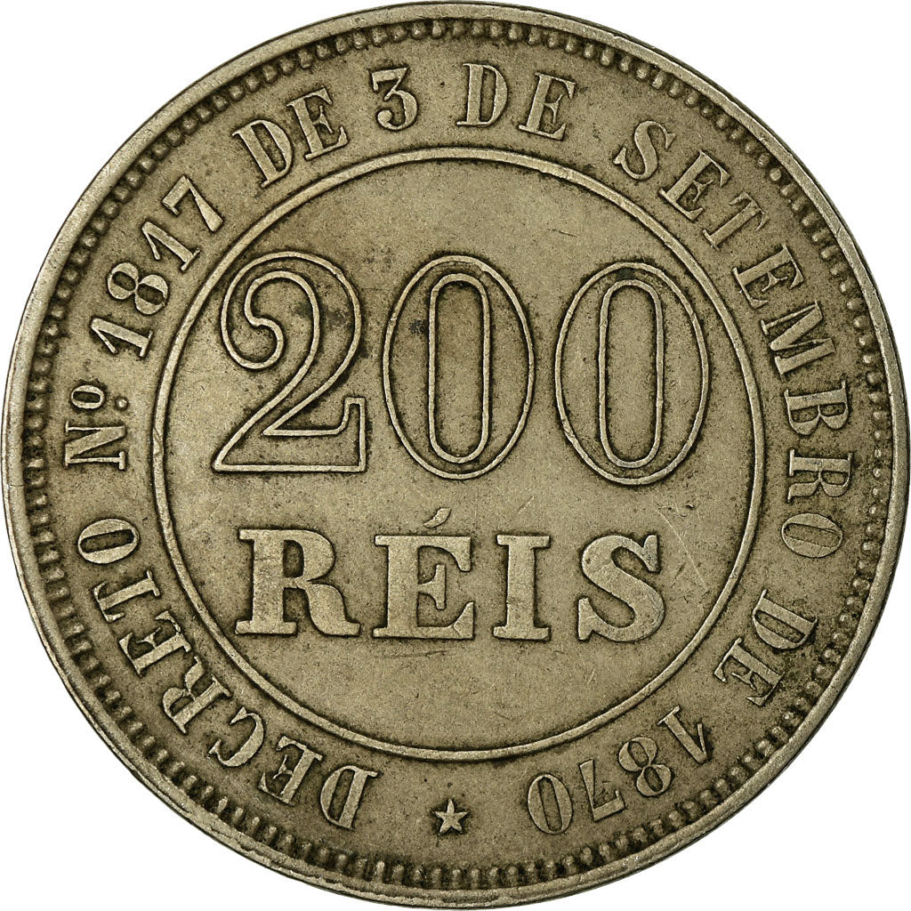 Monnaie, Brésil, Pedro II, 200 Reis, 1871, TTB, Copper-nickel, KM:478