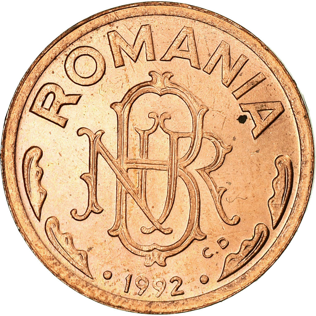 Coin, Romania, Leu, 1992, EF(40-45), Copper Clad Steel, KM:113