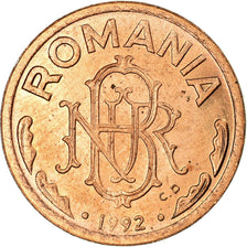 Coin, Romania, Leu, 1992, EF(40-45), Copper Clad Steel, KM:113