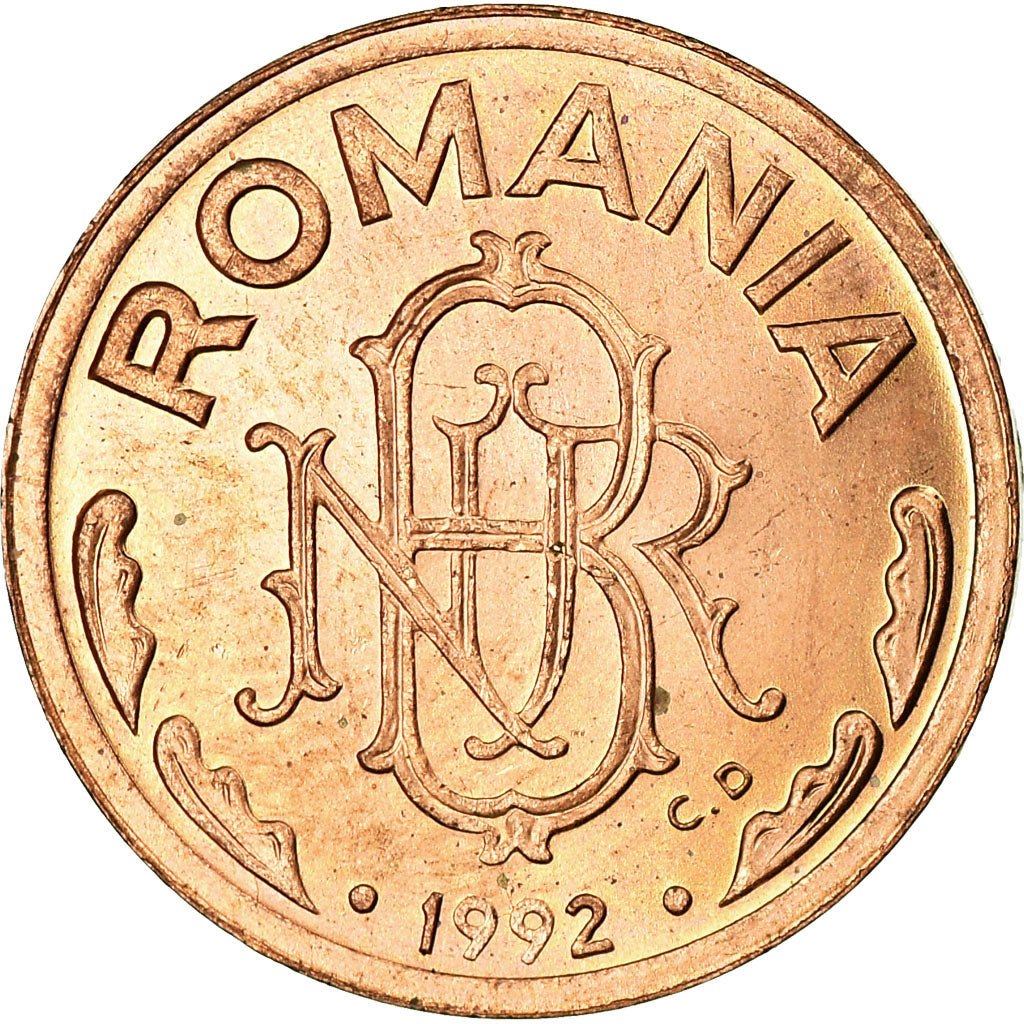 Coin, Romania, Leu, 1992, EF(40-45), Copper Clad Steel, KM:113