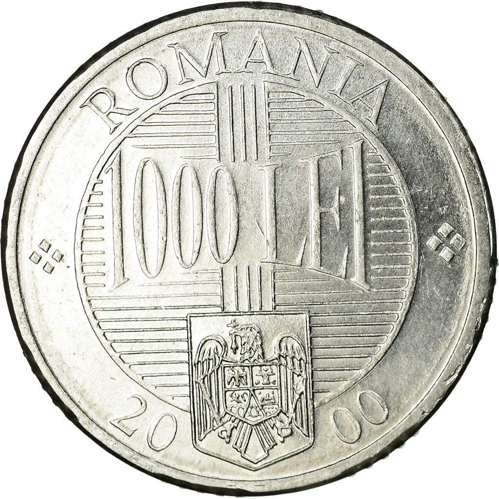 Coin, Romania, 1000 Lei, 2000, EF(40-45), Aluminum, KM:153