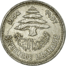 Coin, Lebanon, 5 Piastres, 1952, Paris, EF(40-45), Aluminum, KM:14