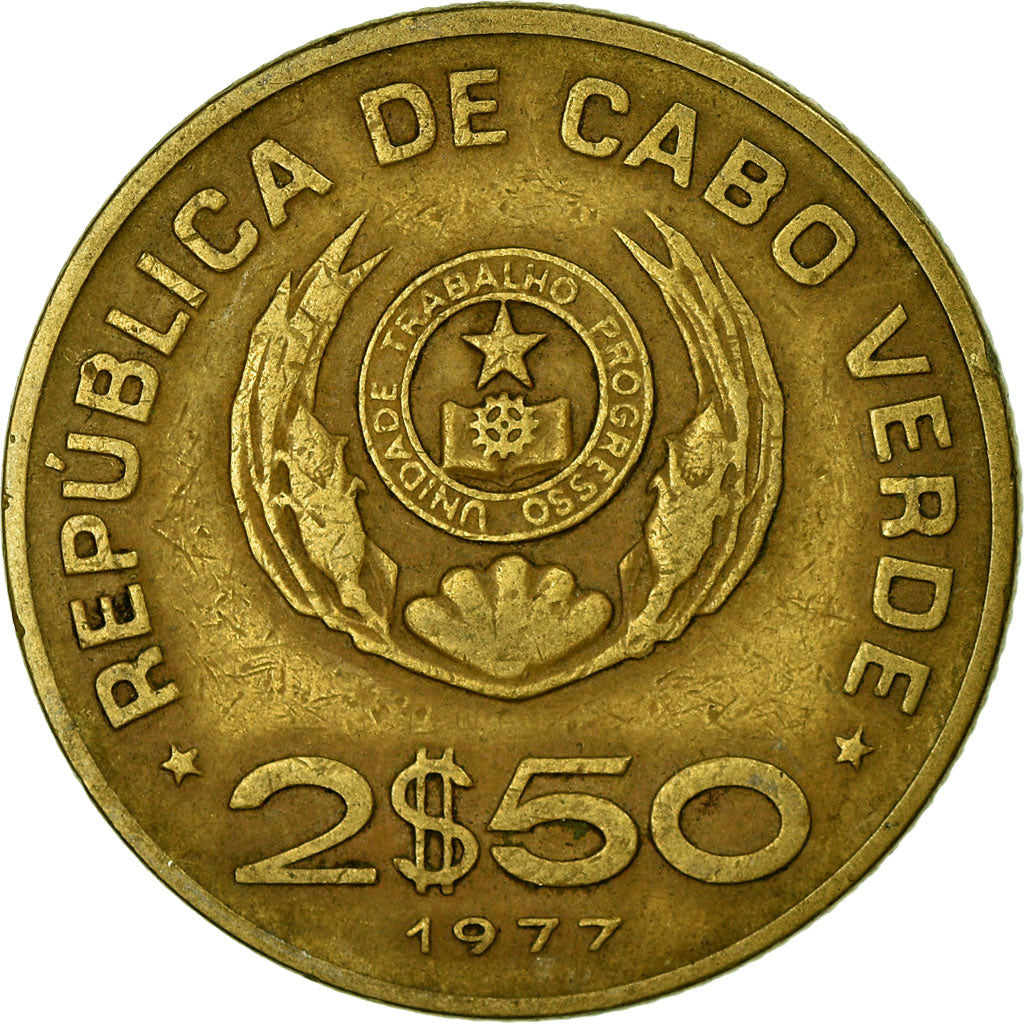 Coin, Cape Verde, 2-1/2 Escudos, 1977, VF(30-35), Nickel-Bronze, KM:18