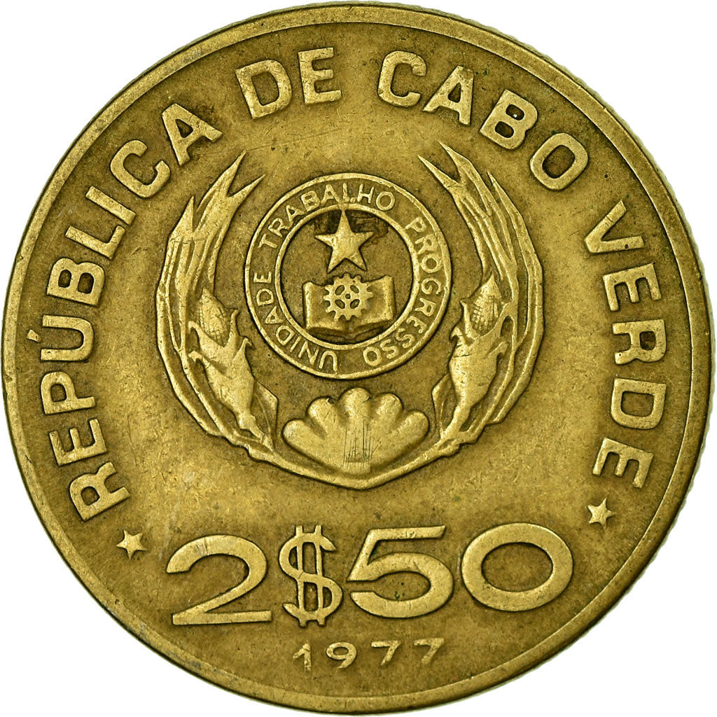 Coin, Cape Verde, 2-1/2 Escudos, 1977, VF(30-35), Nickel-Bronze, KM:18