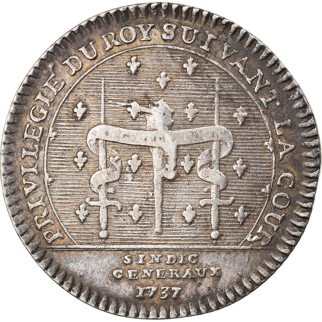Francia, Token, Royal, Maison du Roi, Syndics Généraux, History, 1737