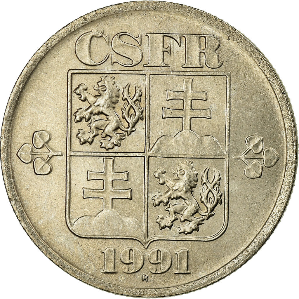 Coin, Czechoslovakia, 50 Haleru, 1991, EF(40-45), Copper-nickel, KM:144