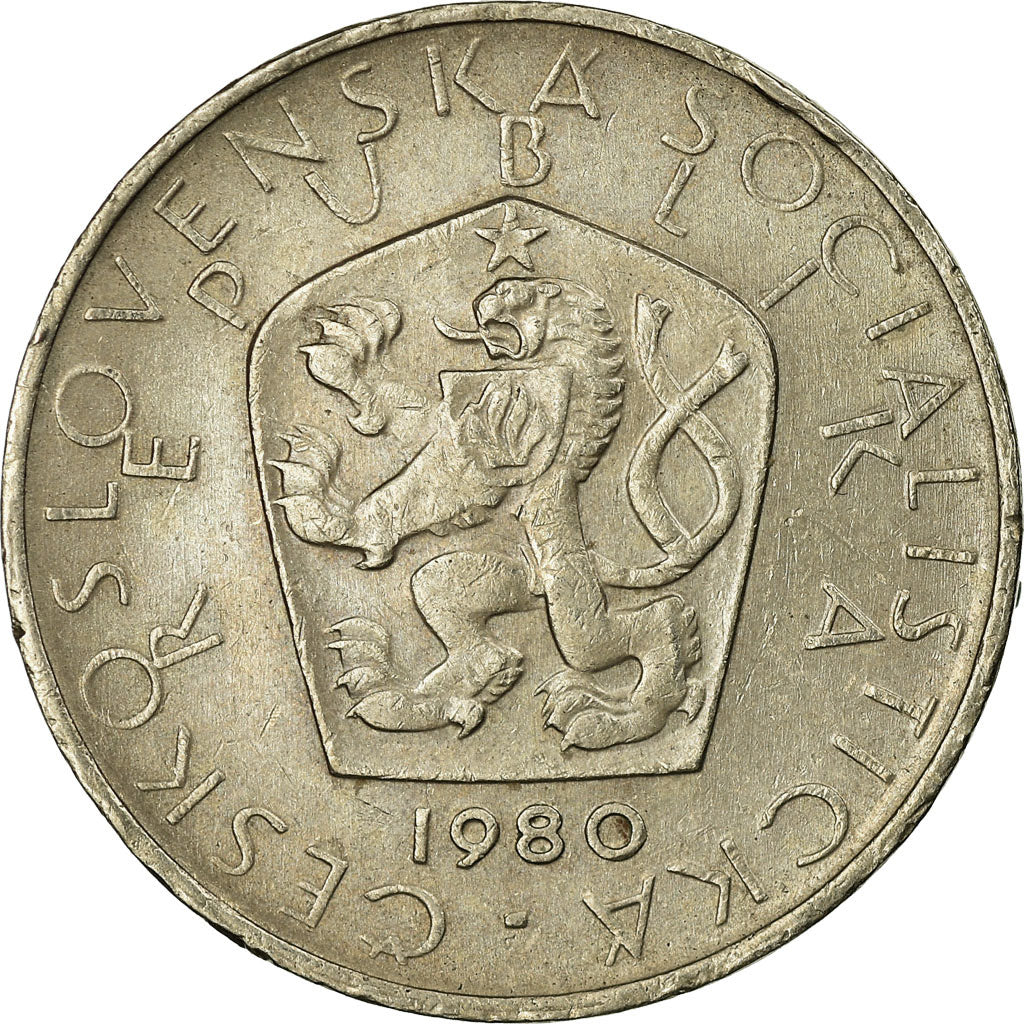 Moneda, Checoslovaquia, 5 Korun, 1980, MBC, Cobre - níquel, KM:60