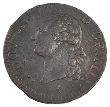 FRANCE, Sol, 1791, Lille, EF(40-45), Copper, Gadoury #350, 11.78