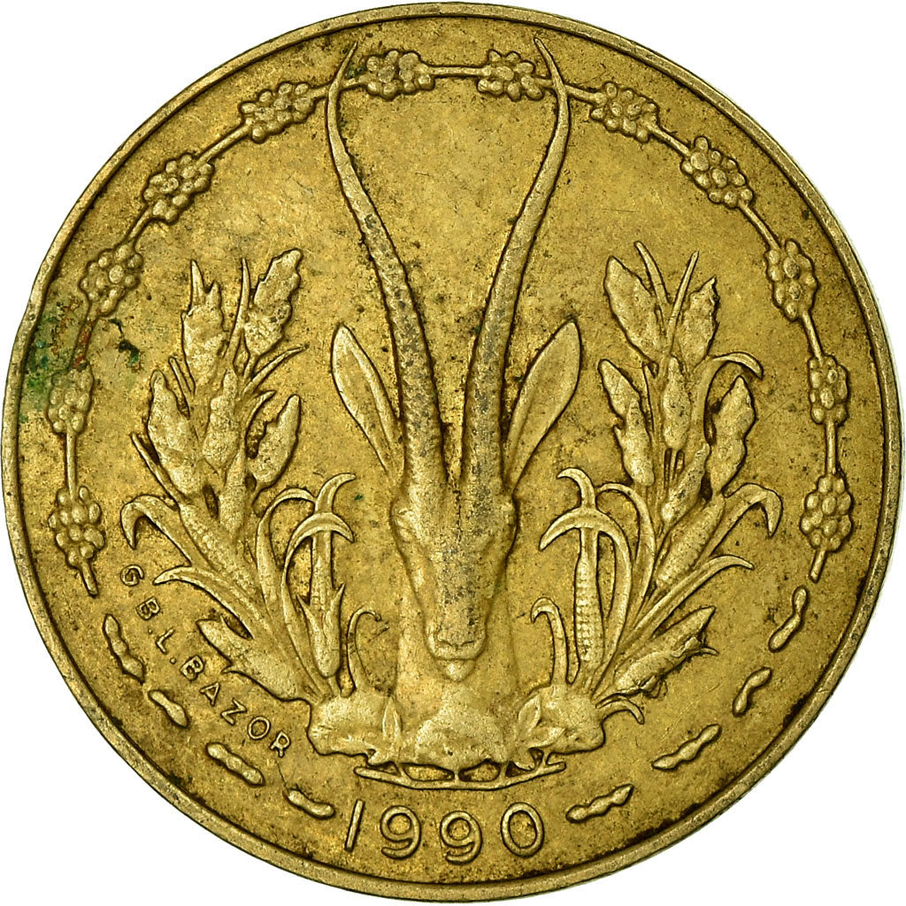 Munten, West Afrikaanse Staten, 5 Francs, 1990, Paris, ZF
