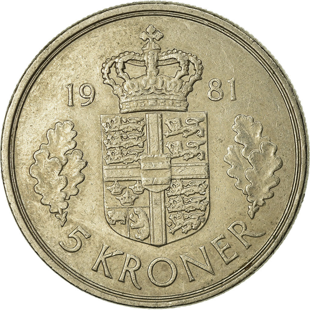 Coin, Denmark, Margrethe II, 5 Kroner, 1981, Copenhagen, EF(40-45)