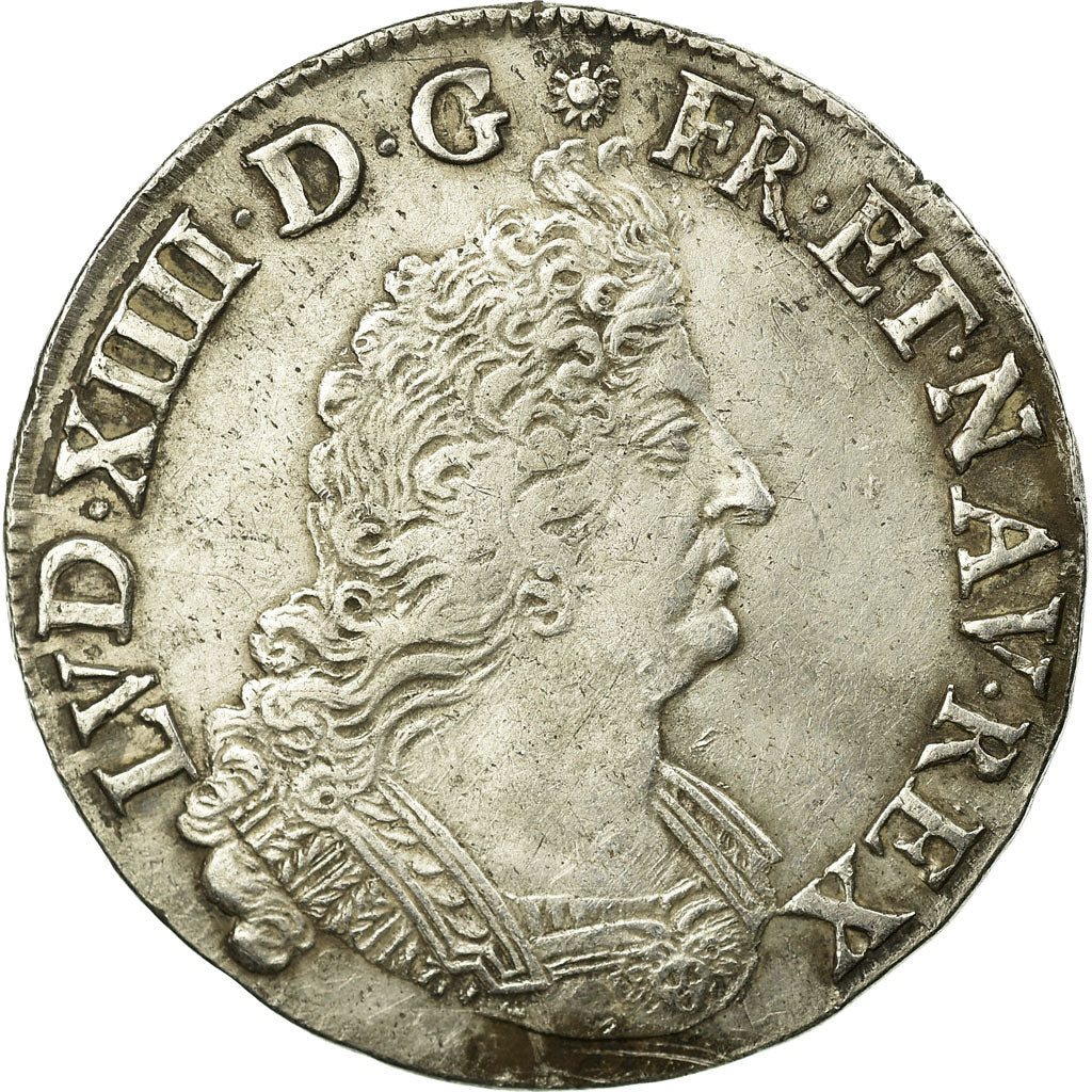 Munten, Frankrijk, Louis XIV, 1/2 Écu aux palmes, 1/2 Ecu, 1695, Amiens, ZF+
