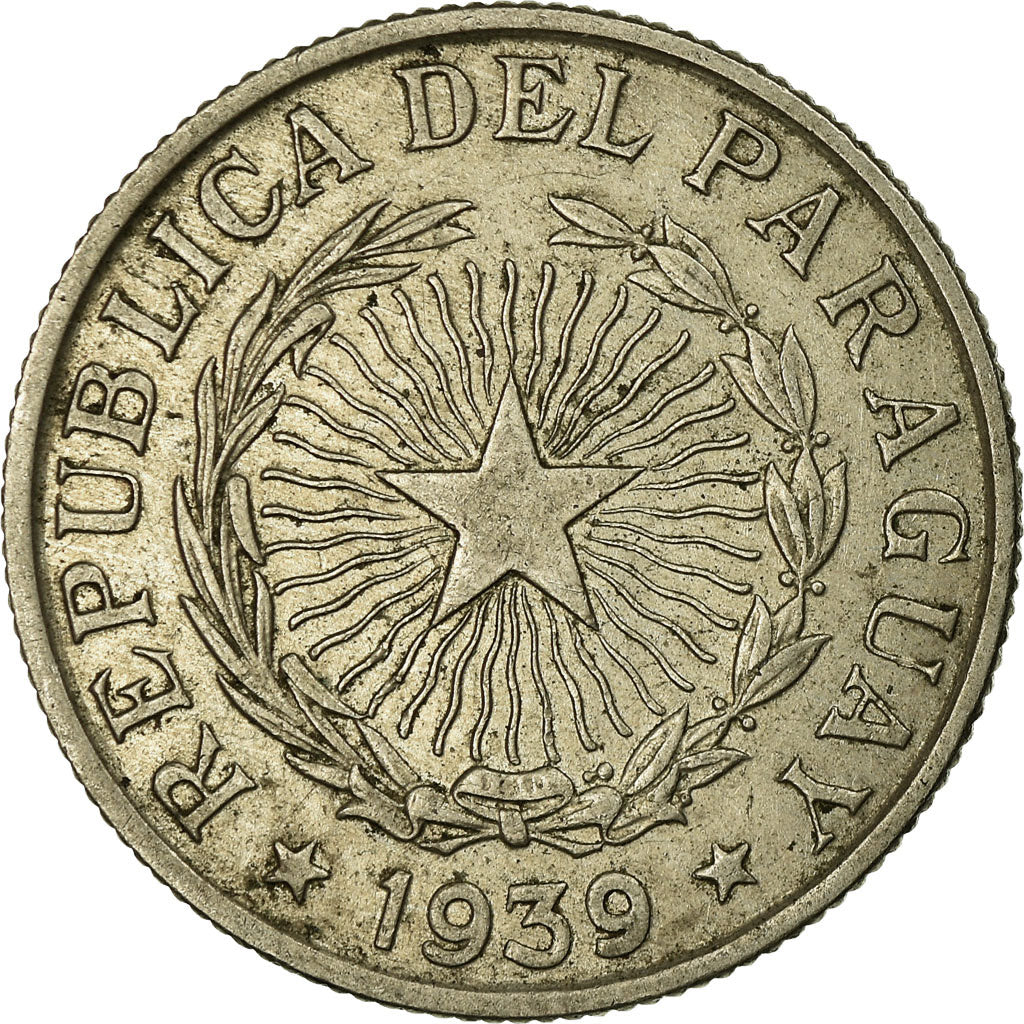 Coin, Paraguay, 10 Pesos, 1939, EF(40-45), Copper-nickel, KM:19