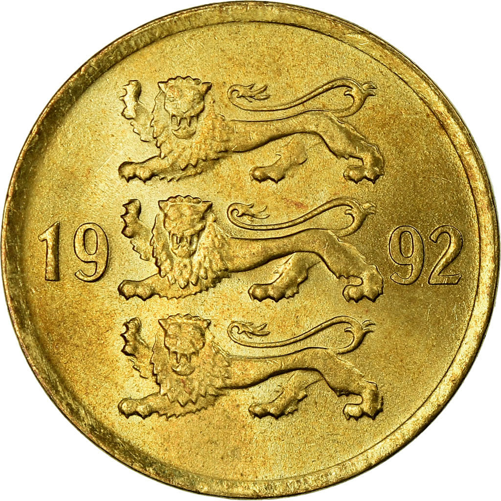 Coin, Estonia, 5 Senti, 1992, EF(40-45), Aluminum-Bronze, KM:21