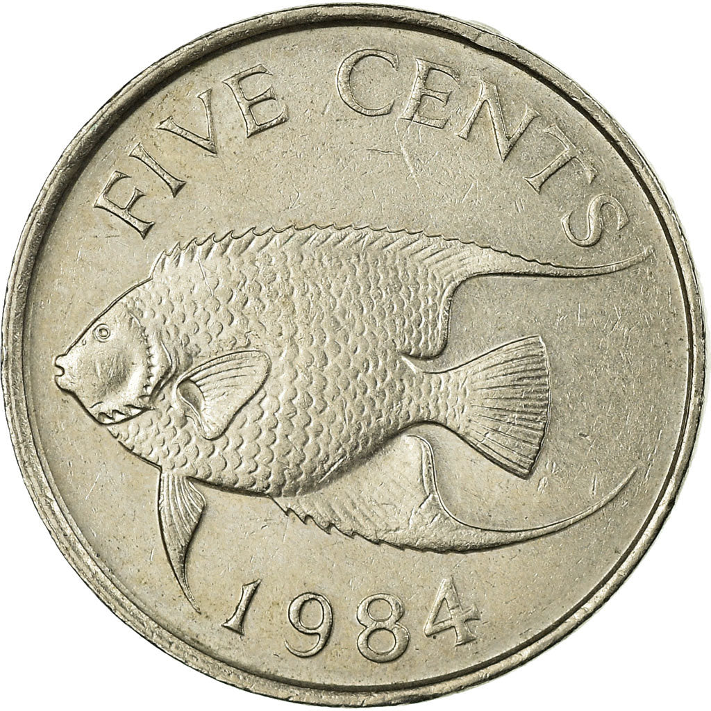 Coin, Bermuda, Elizabeth II, 5 Cents, 1984, EF(40-45), Copper-nickel, KM:16