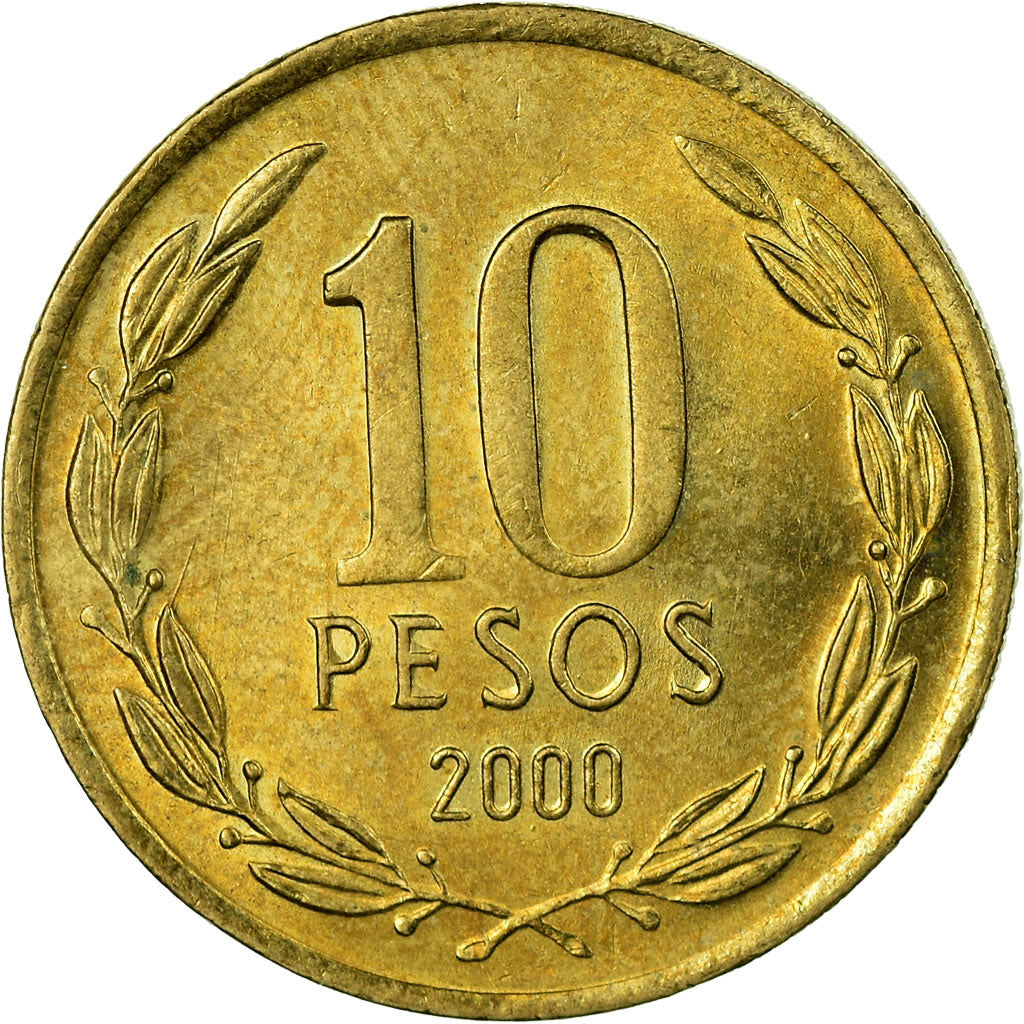 Münze, Chile, 10 Pesos, 2000, Santiago, SS, Aluminum-Bronze, KM:228.2