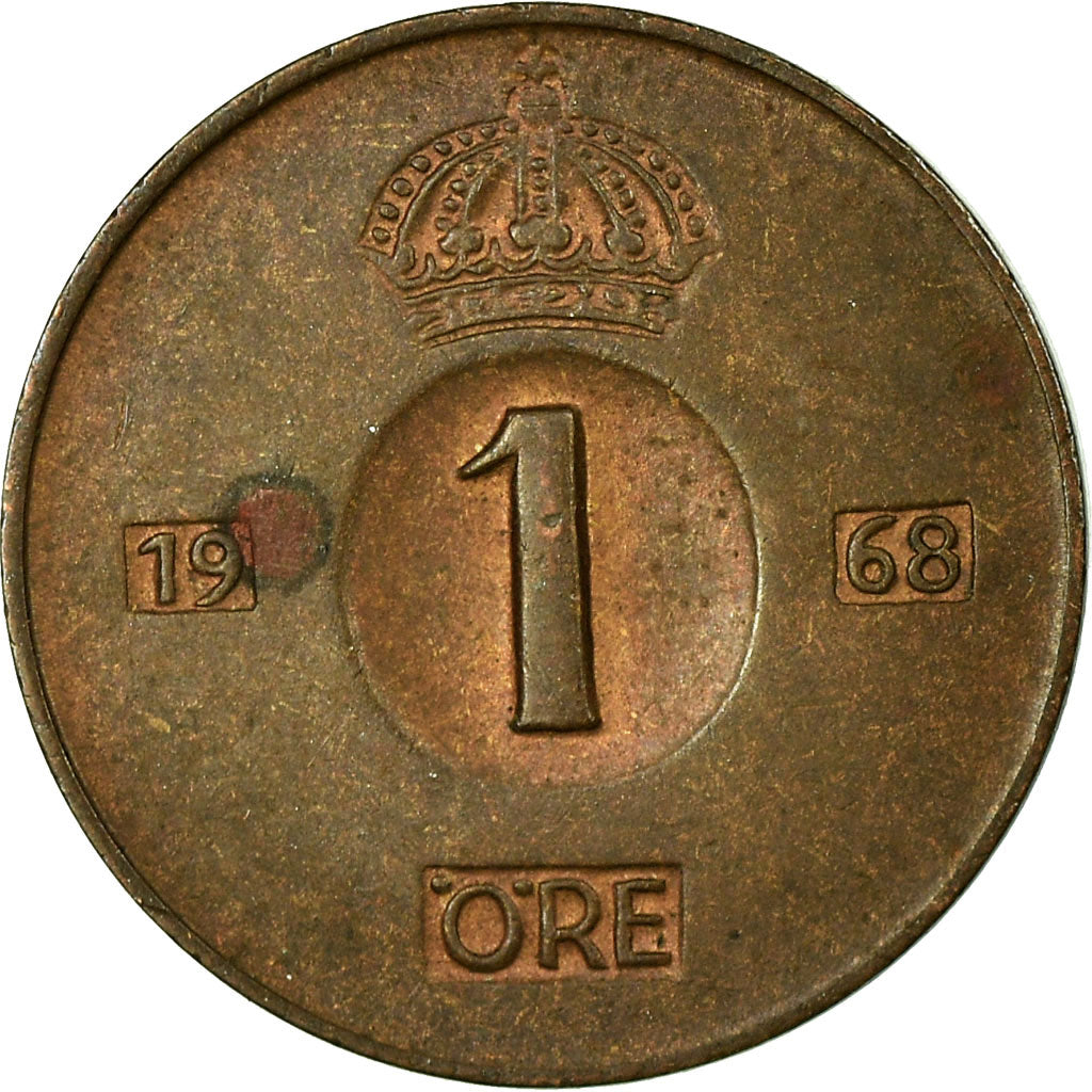 Moeda, Suécia, Gustaf VI, Ore, 1968, EF(40-45), Bronze, KM:820
