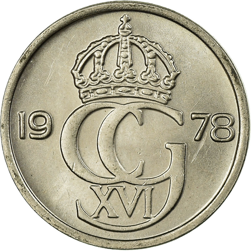 Moneta, Szwecja, Carl XVI Gustaf, 10 Öre, 1978, EF(40-45), Miedź-Nikiel