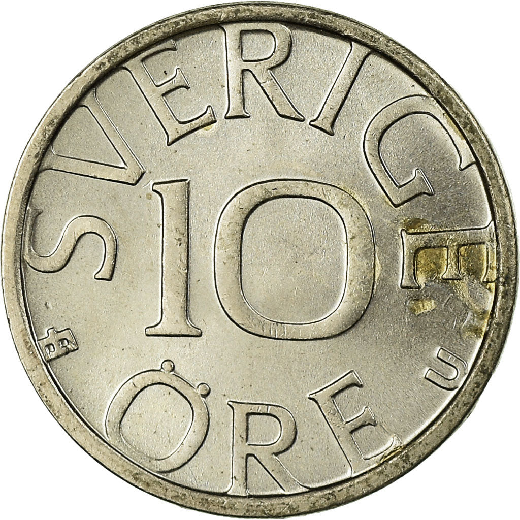 Moneta, Szwecja, Carl XVI Gustaf, 10 Öre, 1978, EF(40-45), Miedź-Nikiel