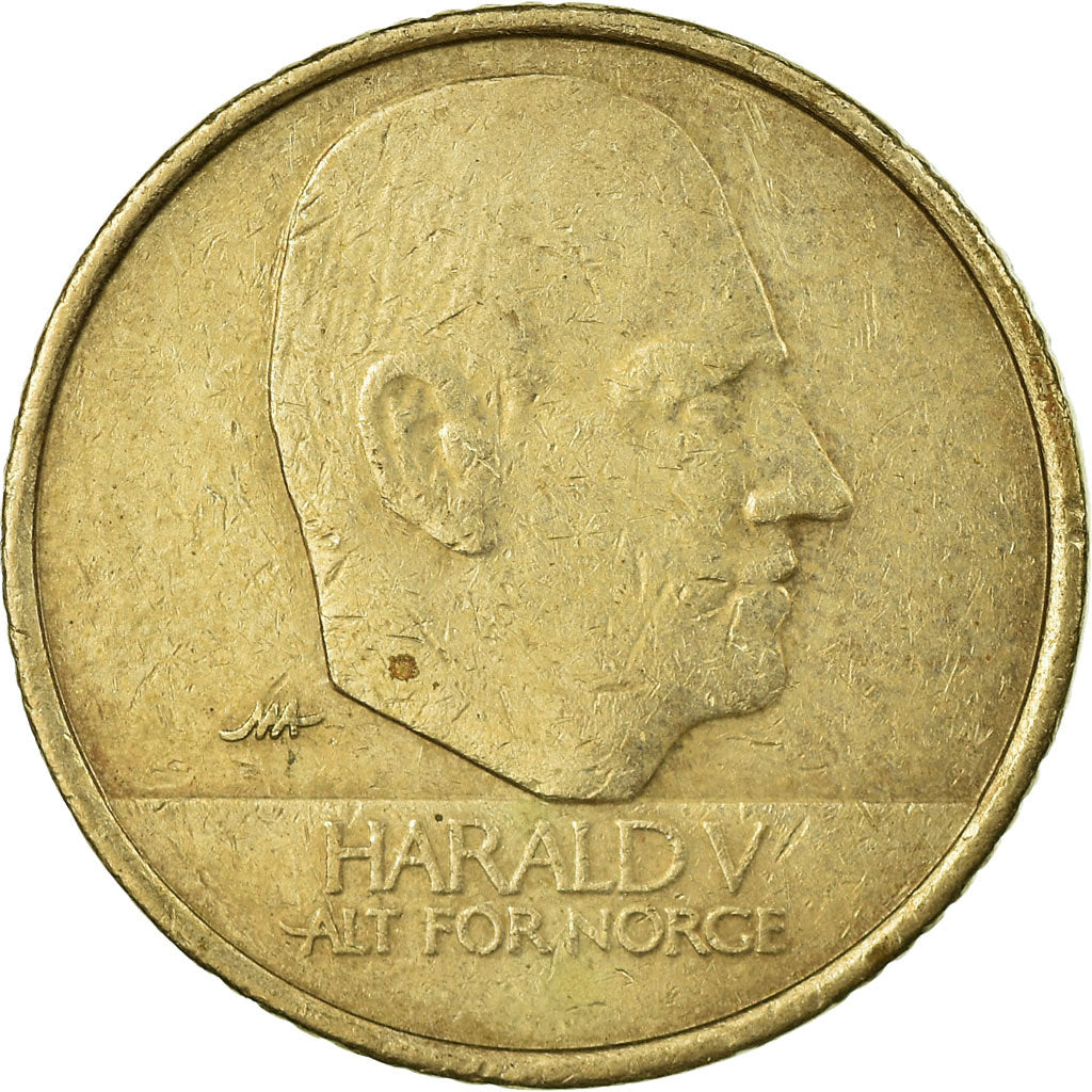 Munten, Noorwegen, Harald V, 10 Kroner, 1995, ZF, Nickel-brass, KM:457