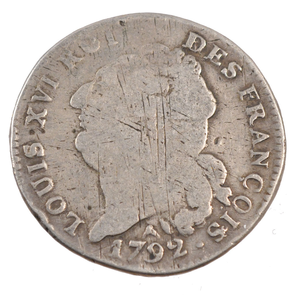 FRANCE, Écu de 6 livres françois, ECU, 6 Livres, 1792, Orl, KM #615.12, VF(20-25