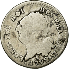 Moneta, Francja, 30 sols françois, 30 Sols, 1792, Limoges, F(12-15), Srebro