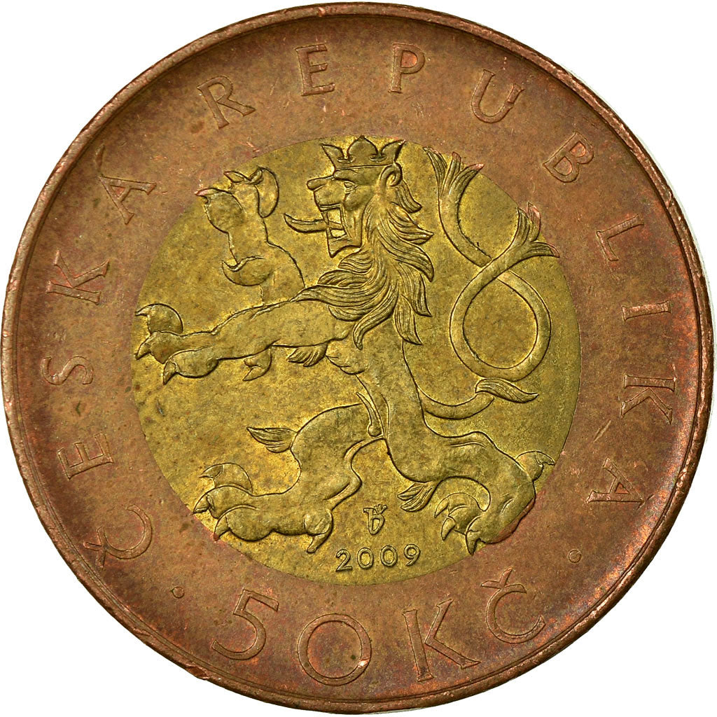 Moneta, Repubblica Ceca, 50 Korun, 2009, BB, Bi-metallico, KM:1