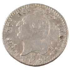 Francia, 15 sols françois, 15 Sols, 1/8 ECU, 1791, Limoges, MB+, Argento, Ga...