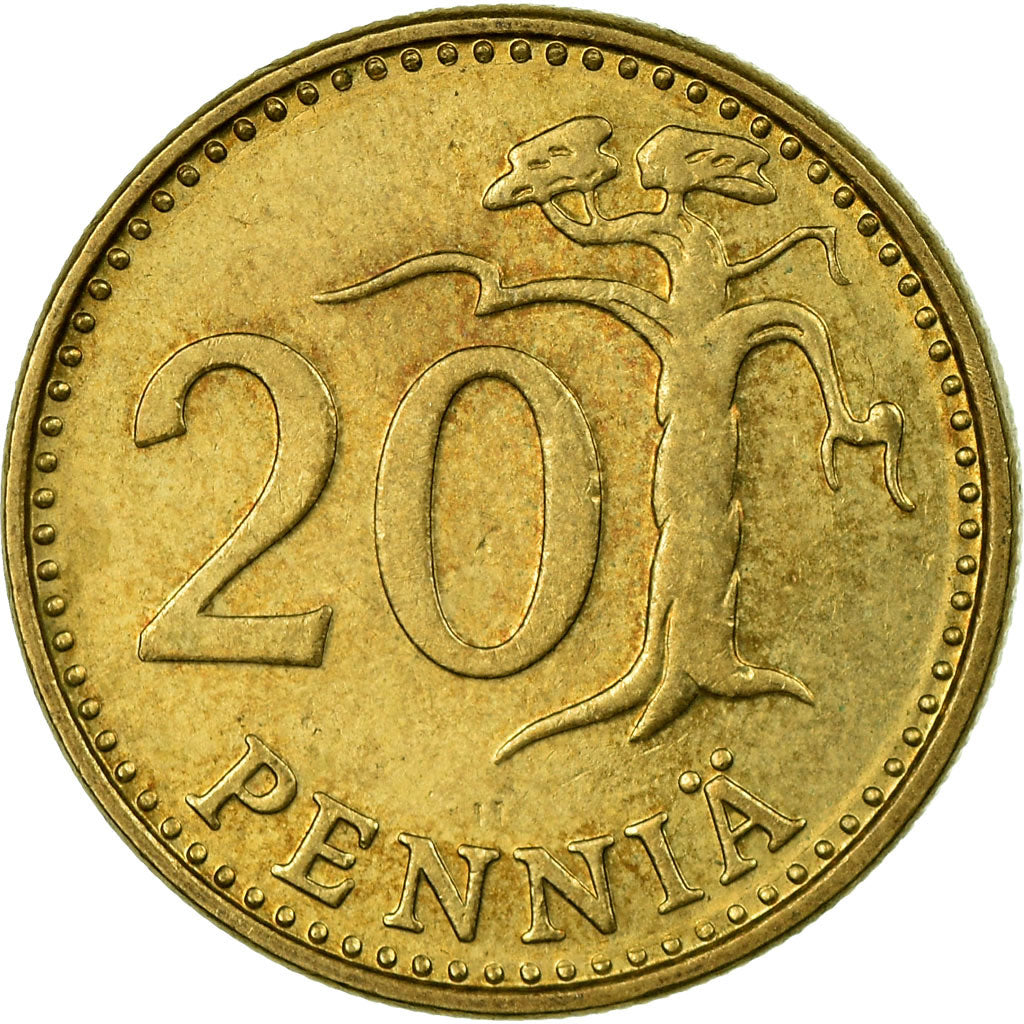Moneta, Finlandia, 20 Pennia, 1977, BB, Alluminio-bronzo, KM:47