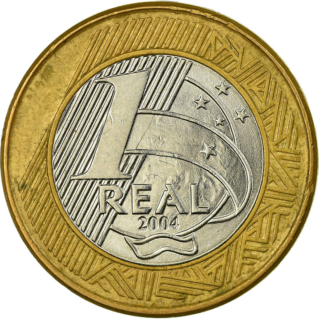 Coin, Brazil, Real, 2004, Rio de Janeiro, EF(40-45), Bi-Metallic, KM:652a