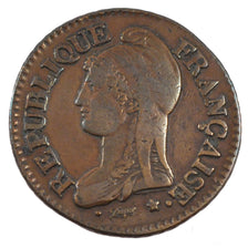 FRANCE, 5 Centimes, 1799, Paris, EF(40-45), Copper, Gadoury #126a, 9.70