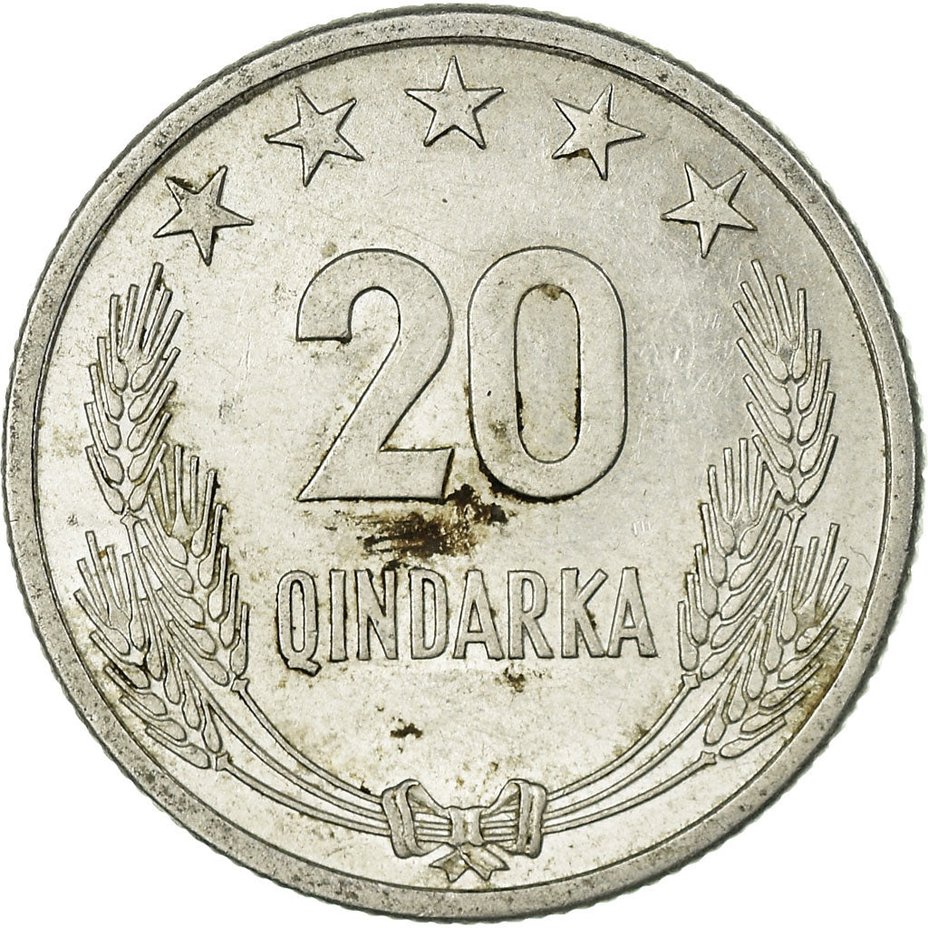 Coin, Albania, 20 Qindarka, 1964, EF(40-45), Aluminum, KM:41