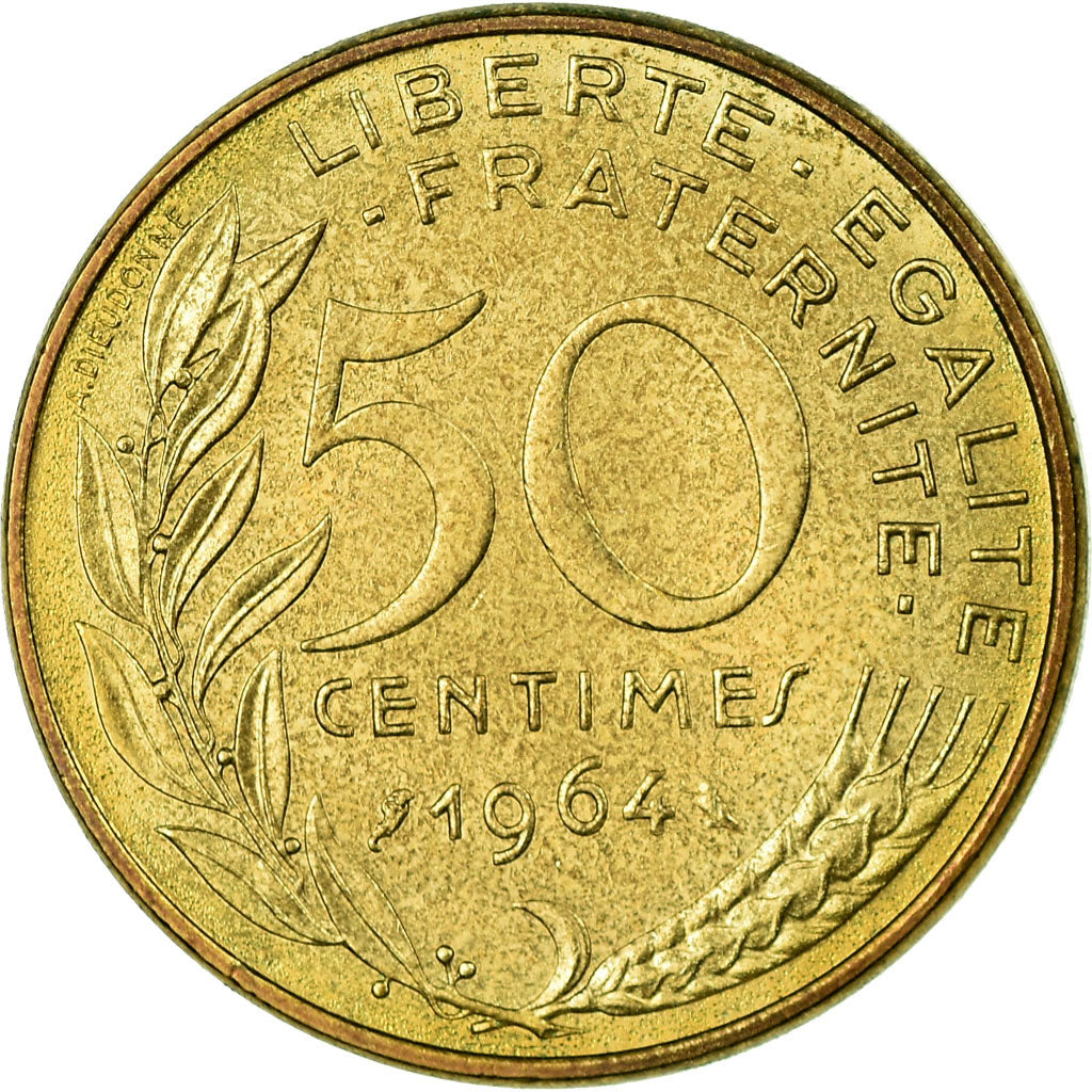 Coin, France, Marianne, 50 Centimes, 1964, EF(40-45), Aluminum-Bronze, KM:939.2