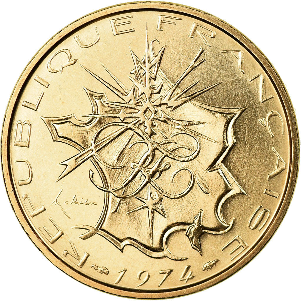 Moneda, Francia, Mathieu, 10 Francs, 1974, FDC, Níquel - latón, KM:940