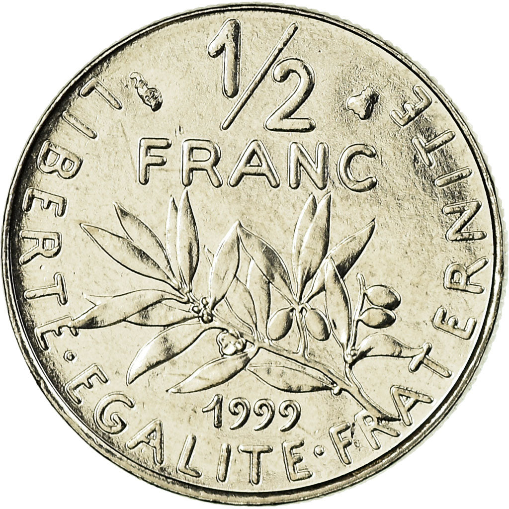Moneda, Francia, Semeuse, 1/2 Franc, 1999, Paris, FDC, Níquel, KM:931.1
