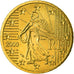France, 50 Euro Cent, 2000, MS(65-70), Brass, KM:1287