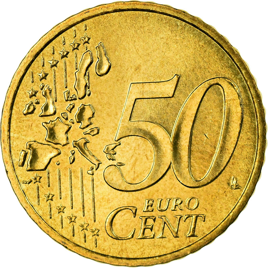 France, 50 Euro Cent, 2001, MS(65-70), Brass, KM:1287