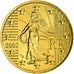 França, 50 Euro Cent, 2002, MS(65-70), Latão, KM:1287