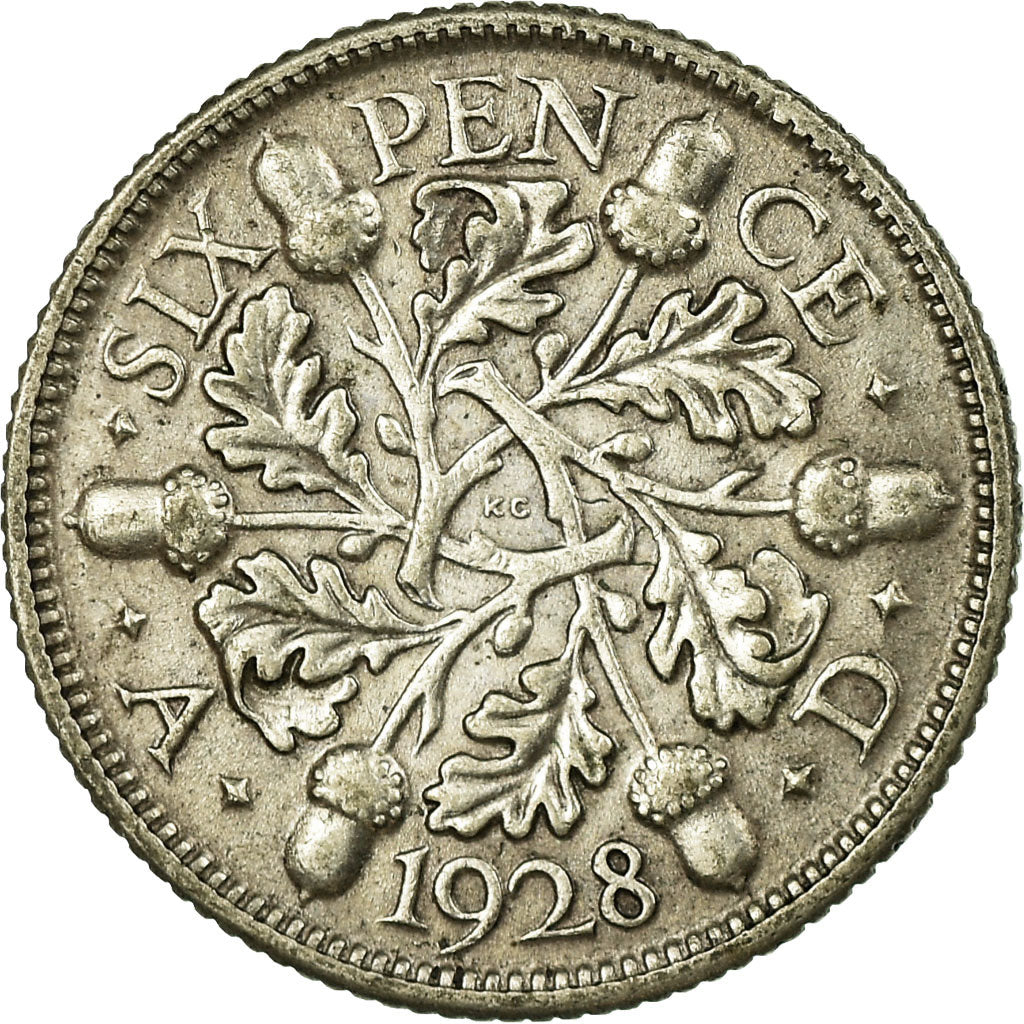 Coin, Great Britain, George V, 6 Pence, 1928, EF(40-45), Silver, KM:832