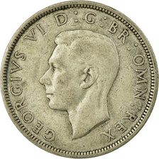 Moneda, Gran Bretaña, George VI, 1/2 Crown, 1943, BC+, Plata, KM:856