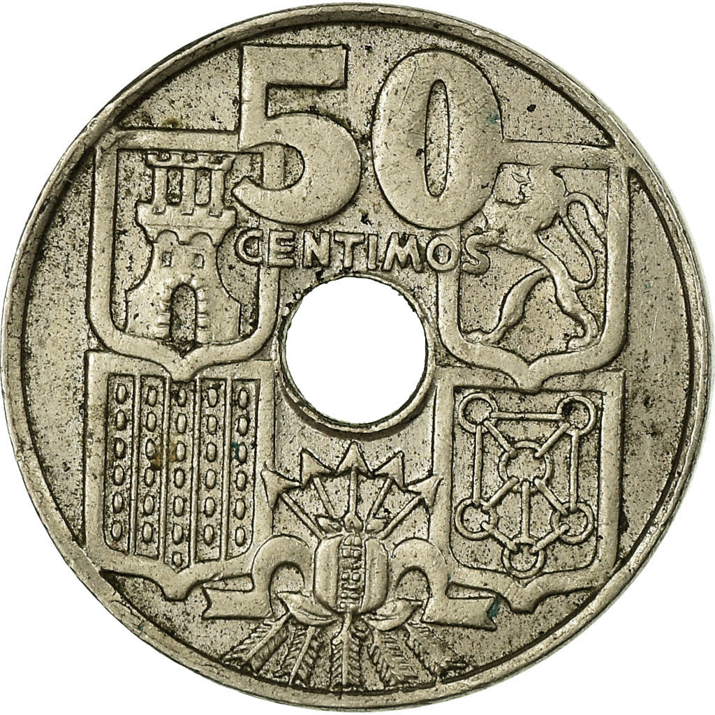 Moneda, España, Francisco Franco, caudillo, 50 Centimos, 1964, MBC, Cobre -