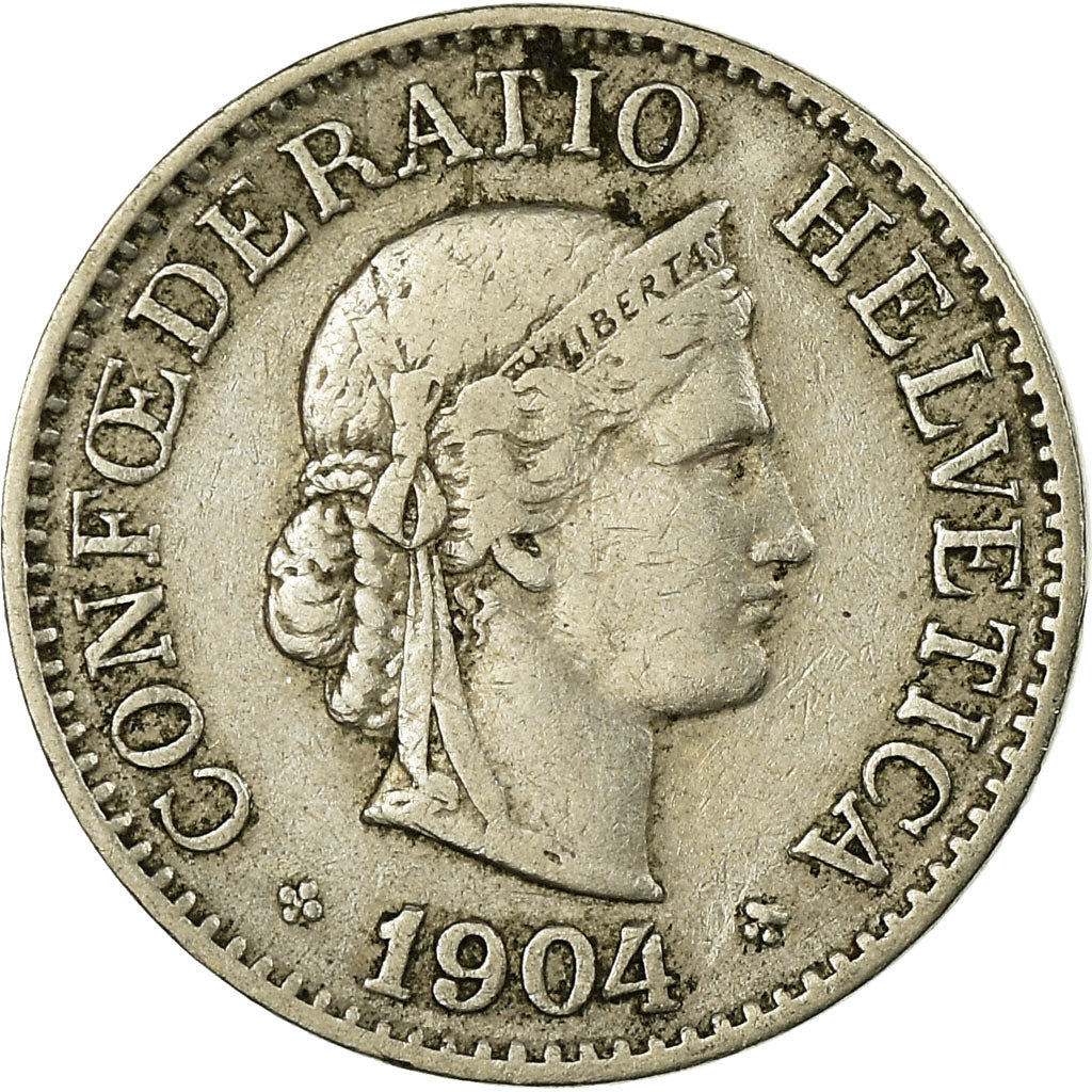 Coin, Switzerland, 10 Rappen, 1904, Bern, VF(30-35), Copper-nickel, KM:27